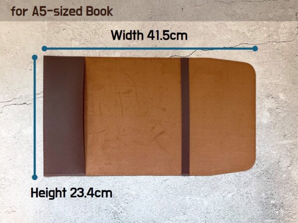 Leather Book Cover <br> [Brown / Dark Brown Color ] <br> [for B6-sized / A5-sized Book] - Image 8