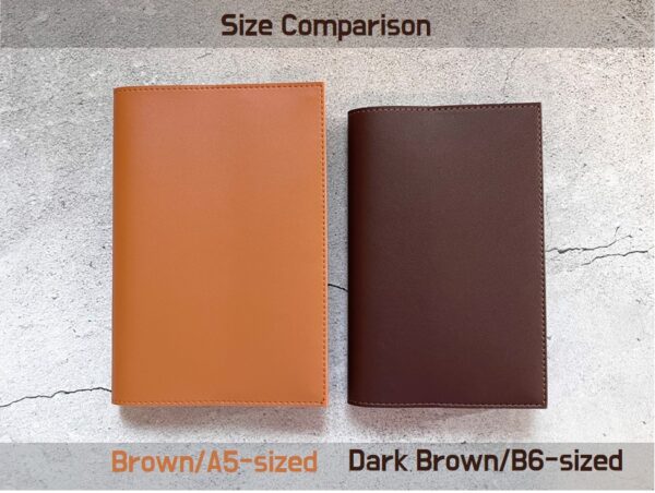 Leather Book Cover <br> [Brown / Dark Brown Color ] <br> [for B6-sized / A5-sized Book] - Image 10