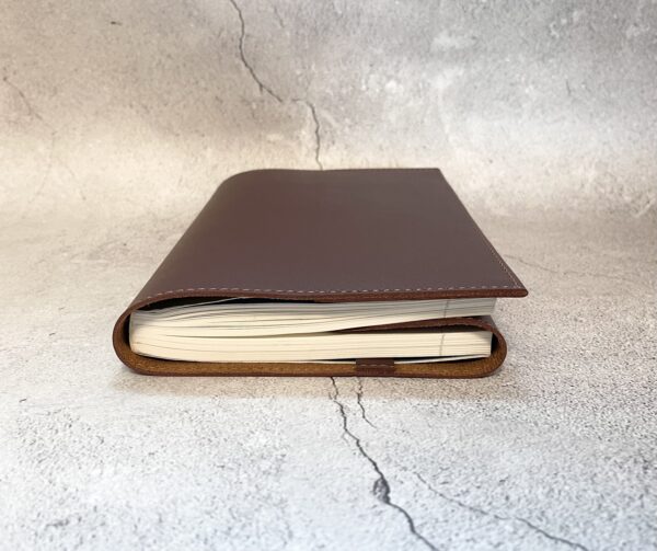 Leather Book Cover <br> [Brown / Dark Brown Color ] <br> [for B6-sized / A5-sized Book] - Image 7