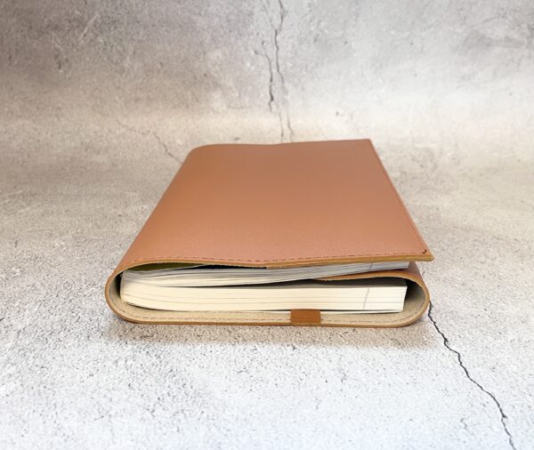 Leather Book Cover <br> [Brown / Dark Brown Color ] <br> [for B6-sized / A5-sized Book] - Image 4