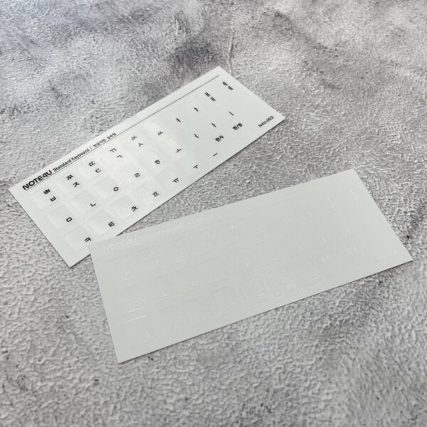 Korean Language Keyboard Stickers [Transparent, White / Black Text] - Image 4