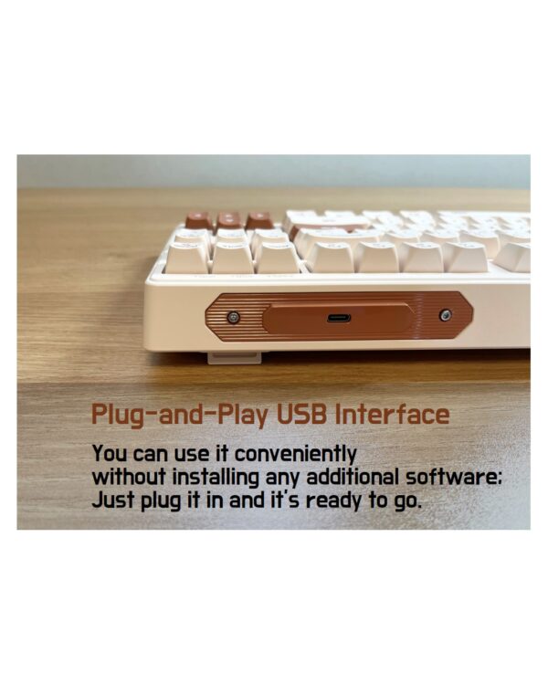 [Wired Korean Keyboard] ABKO MK87 Low-noise Tenkeyless Membrane Keyboard in Oatmeal Color - Image 3