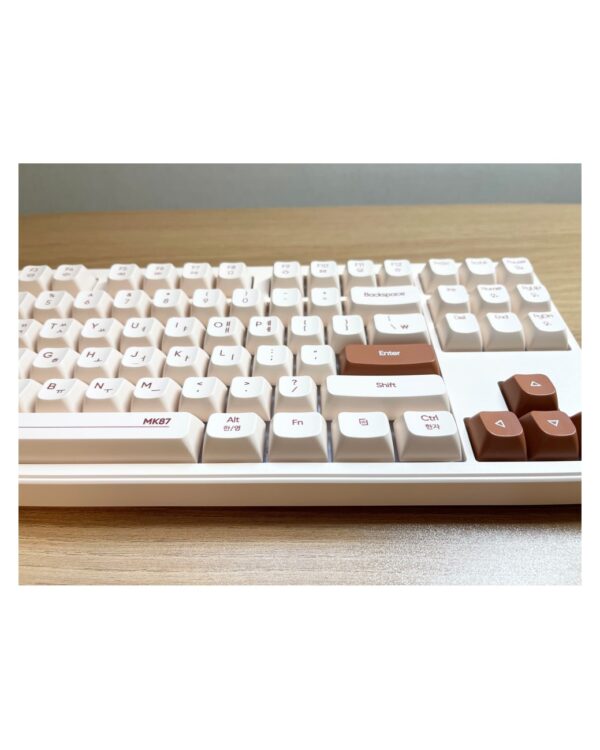 [Wired Korean Keyboard] ABKO MK87 Low-noise Tenkeyless Membrane Keyboard in Oatmeal Color - Image 4