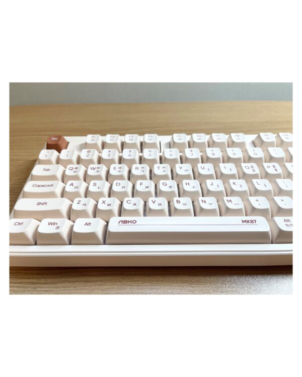 [Wired Korean Keyboard] ABKO MK87 Low-noise Tenkeyless Membrane Keyboard in Oatmeal Color - Image 5