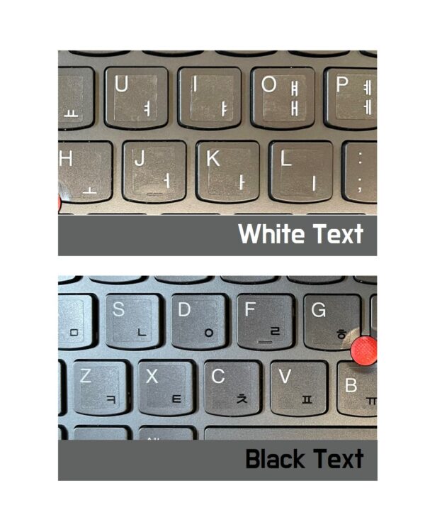 Korean Language Keyboard Stickers [Transparent, White / Black Text] - Image 4