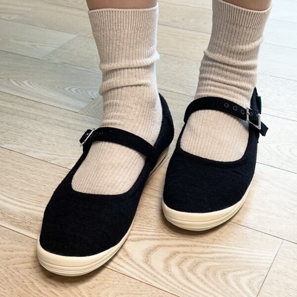 [LeMouton] Sweet Comfortable Wool Flat Mary Jane Shoes - Image 3