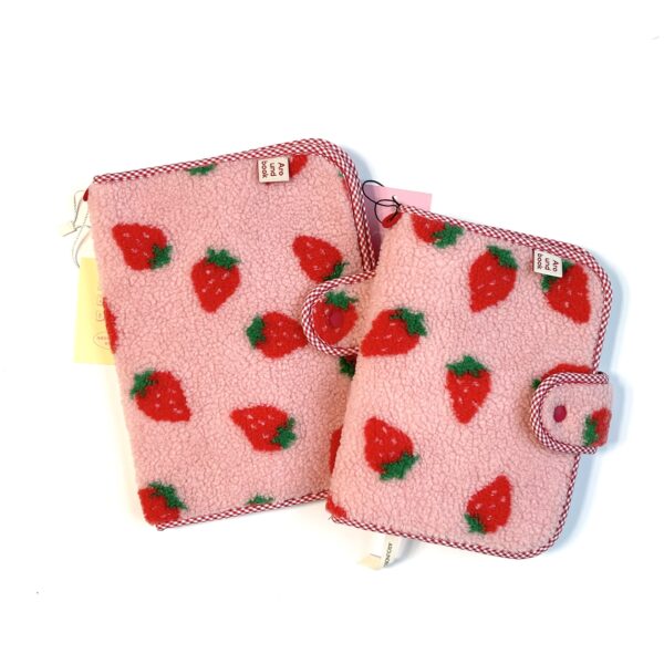 Strawberry Milk Fabric Book Cover [for B6-sized / A5-sized Book]