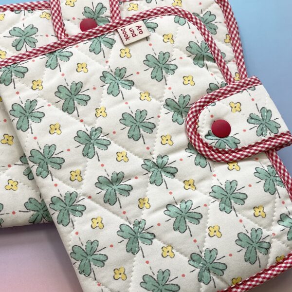 Quilted Clover Fabric Book Cover [for B6-sized / A5-sized Book] - Image 3