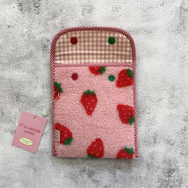 Strawberry Milk E-book Reader Tablet Fabric Pouch (Made in Korea) - Image 4
