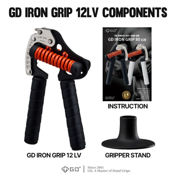 GD IRON Grip 12-Level Adjustable Hand Grip <br> (12–82kg) - Image 3