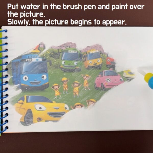 [TAYO/ PORORO Doodle Book] 타요 / 뽀로로 두들북 Water Brush Book Magic Coloring Book Water Doodle Book - Image 2
