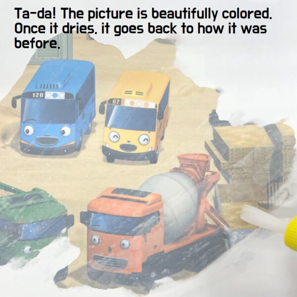 [TAYO/ PORORO Doodle Book] 타요 / 뽀로로 두들북 Water Brush Book Magic Coloring Book Water Doodle Book - Image 3