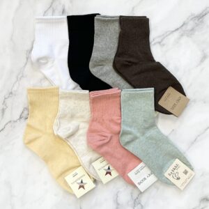 Women Basic Mid-Crew Socks Made in Korea