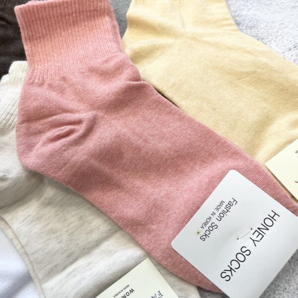 Women Basic Mid-Crew Socks Made in Korea - Image 2