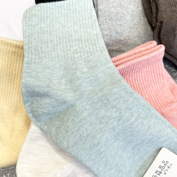 Women Basic Mid-Crew Socks Made in Korea - Image 6