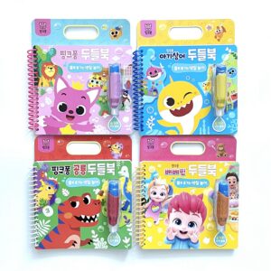 [PINKFONG / BABY SHARK / DINOSAUR / BEBEPIN Doodle Book] 핑크퐁 두들북 Water Brush Book Magic Coloring Book Water Doodle Book