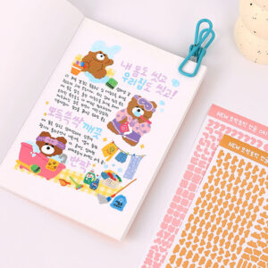 NEW Clear & Neat Hangeul Korean Lettering Sticker 8-Sheet Set (Color Options: Light / Deep / Mono)